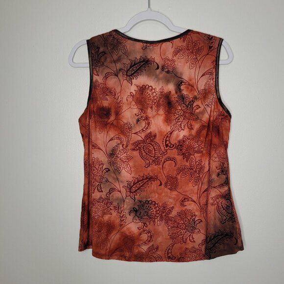 Vintage 90s y2k brown orange renaissance grunge fairy top size xl - Picture 2 of 6